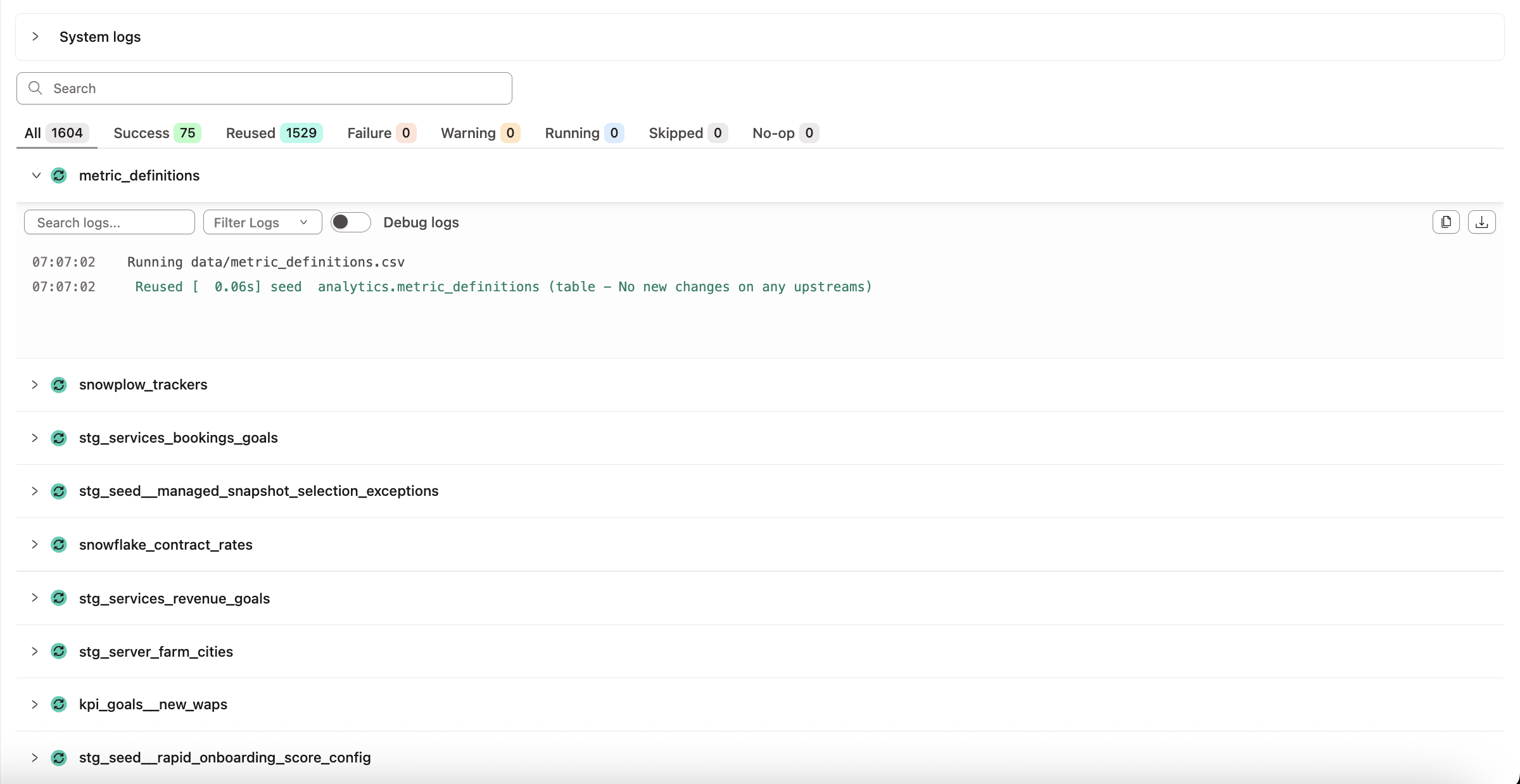 Example logs for state-aware orchestration Example logs for state-aware orchestration